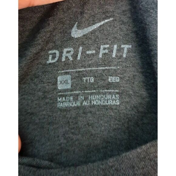 Nike Mens Tee 2X Charcoal Gray Dri-Fit Short Sleeve T-Shirt XXL Regular Sporty - Picture 3 of 4
